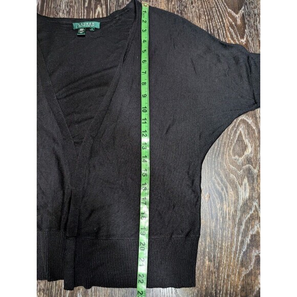 Ralph Lauren Black Silk Open Front Cardigan Top Size M - Picture 6 of 7